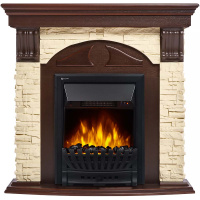 Каминокомплект Electrolux Torre Classic с очагом Classic EFP/P-1020LS камень слоновая кость, шпон темный дуб