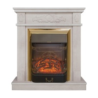Электрокамин RealFlame  Adelaida WT с очагом Majestic Lux Brass