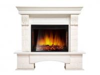 Каминокомплект Electrolux Forte 30 U (угловой) с очагом EFP/P-3320RLS камень белый, шпон белёный дуб