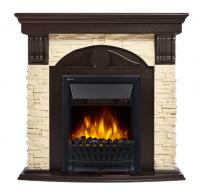 Каминокомплект Electrolux Torre Classic с очагом Classic EFP/P-1020LS камень слоновая кость, шпон венге