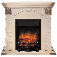Электрокамин RealFlame  Dublin Lux WT с очагом Fobos Lux BL S