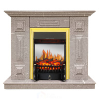 Каминокомплект Хорошие Камины Юпитер с очагом Royal Flame Fobos FX M Brass мрамор
