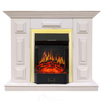 Каминокомплект Хорошие Камины Юпитер с очагом Royal Flame Majestic FX Brass белый