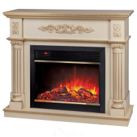 Электрокамин RealFlame  Silvia 26 WT-619G с очагом Moonblaze Deluxe Brass