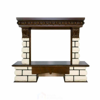 Каминокомплект Royal Flame Pierre Luxe LORD - Темный дуб / Белый с очагом Vision 28 EF LED FX