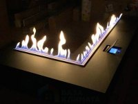 Автоматический биокамин ZeFire М 600x900 угловой латунный с ДУ