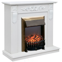 Электрокамин RealFlame Dominica WT с очагом Fobos Lux Brass