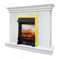 Каминокомплект Хорошие Камины Марс с очагом Royal Flame Fobos FX M Brass белое дерево