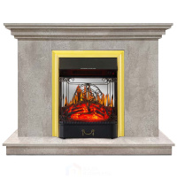 Каминокомплект Хорошие Камины Марс с очагом Royal Flame Majestic FX M Brass цемент