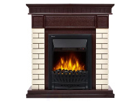 Портал Firelight Bricks Classic камень бежевый, шпон темный дуб