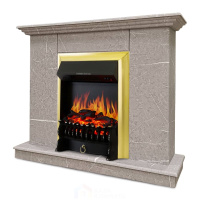 Каминокомплект Хорошие Камины Марс с очагом Royal Flame Fobos FX Brass мрамор