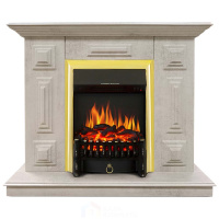 Каминокомплект Хорошие Камины Юпитер с очагом Royal Flame Fobos FX Brass цемент