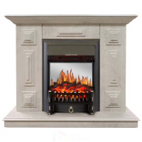 Каминокомплект Хорошие Камины Юпитер с очагом Royal Flame Fobos FX M Black цемент