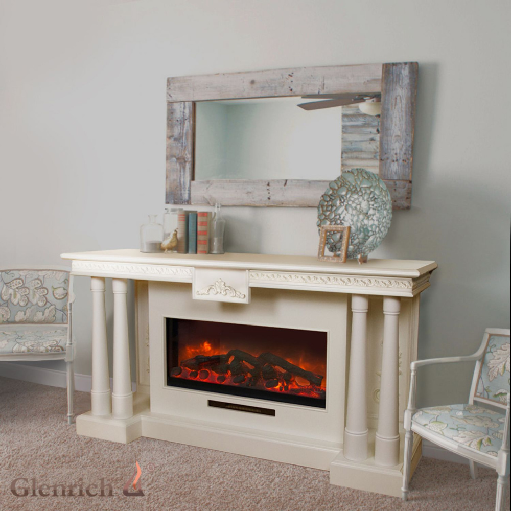 Каминокомплект Glenrich «Роял Deluxe» слоновая кость