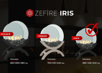 Биокамин Zefire Iris mini темный