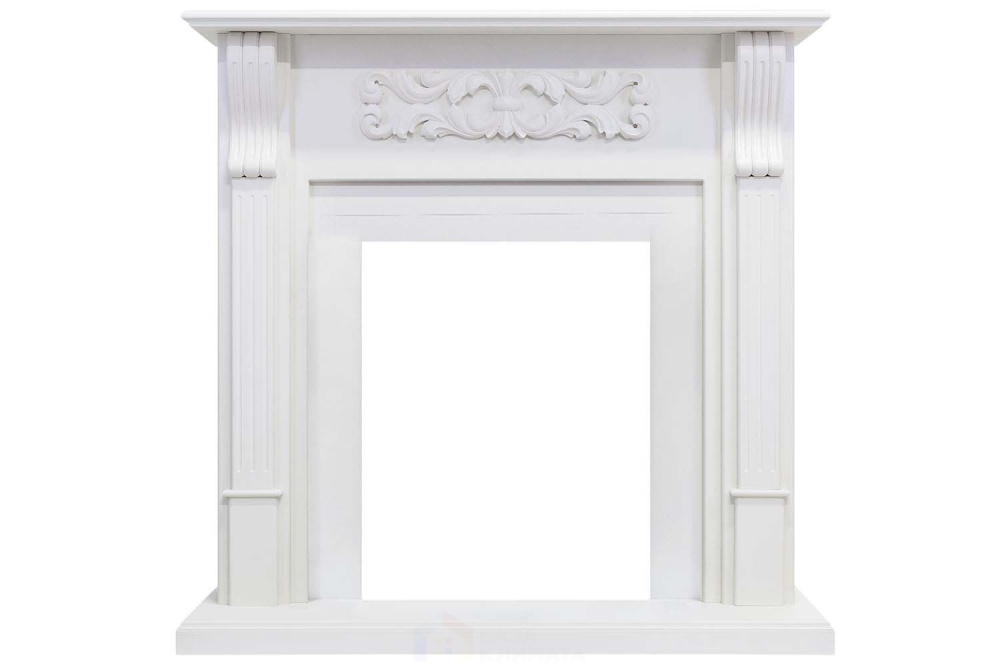 Каминокомплект Royal Flame Venice - Фактурный белый с очагом Aspen Black