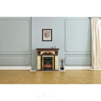Каминокомплект Royal Flame Dublin - Темный дуб / Сланец с очагом Fobos FX Brass