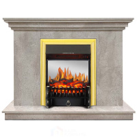 Каминокомплект Хорошие Камины Марс с очагом Royal Flame Fobos FX M Brass цемент