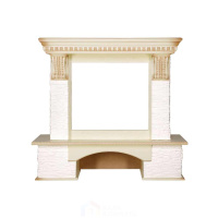Каминокомплект Royal Flame Pierre Luxe - Сланец белый / Слоновая кость с патиной с очагом Vision 23 EF LED FX