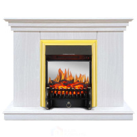 Каминокомплект Хорошие Камины Марс с очагом Royal Flame Fobos FX M Brass белое дерево