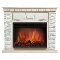 Портал Firelight Porto 30U (угловой) камень белый, шпон белёный дуб