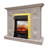 Каминокомплект Хорошие Камины Юпитер с очагом Royal Flame Fobos FX M Brass мрамор