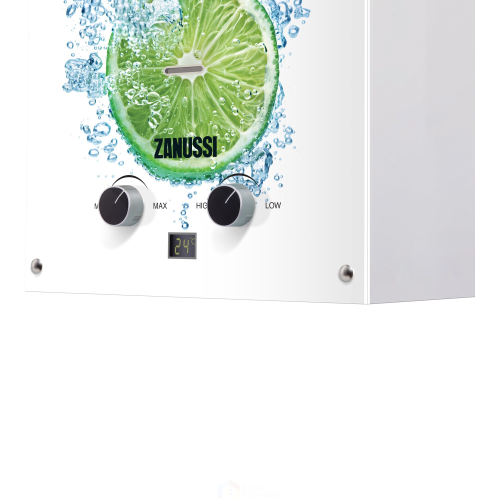 Газовая колонка Zanussi GWH 10 Fonte Glass Lime