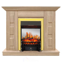Каминокомплект Хорошие Камины Юпитер с очагом Royal Flame Fobos FX M Brass сосна