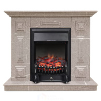 Каминокомплект Хорошие Камины Юпитер с очагом Royal Flame Fobos FX Black мрамор