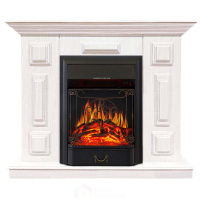 Каминокомплект Хорошие Камины Юпитер с очагом Royal Flame Majestic FX Black белое дерево