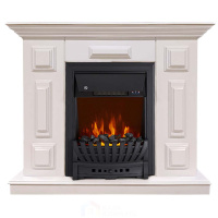 Каминокомплект Хорошие Камины Юпитер с очагом Royal Flame Aspen Black белый