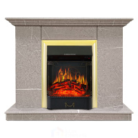 Каминокомплект Хорошие Камины Марс с очагом Royal Flame Majestic FX Brass мрамор