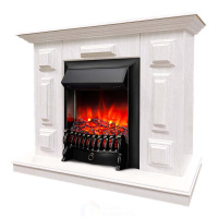 Каминокомплект Хорошие Камины Юпитер с очагом RealFlame Fobos Lux Black белое дерево