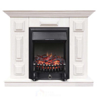Каминокомплект Хорошие Камины Юпитер с очагом Royal Flame Fobos FX Black белое дерево