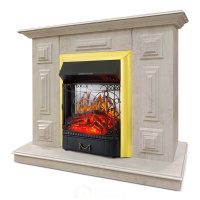 Каминокомплект Хорошие Камины Юпитер с очагом Royal Flame Majestic FX M Brass цемент