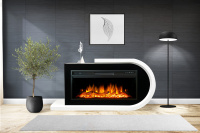 Каминокомплект Royal Flame Basel 60 R - Белый с черным с очагом Vision 60 LOG LED