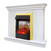 Каминокомплект Хорошие Камины Марс с очагом Royal Flame Majestic FX M Brass белое дерево