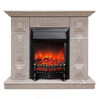Каминокомплект Хорошие Камины Юпитер с очагом RealFlame Fobos Lux Black мрамор