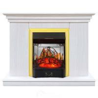 Каминокомплект Хорошие Камины Марс с очагом Royal Flame Majestic FX M Brass белое дерево