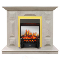 Каминокомплект Хорошие Камины Юпитер с очагом Royal Flame Fobos FX M Brass цемент