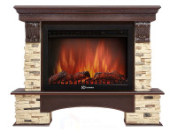 Портал Firelight Pietra 30S камень сланец натуральный, шпон темный дуб