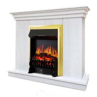 Каминокомплект Хорошие Камины Марс с очагом Royal Flame Fobos FX Brass белое дерево
