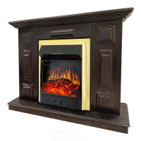 Каминокомплект Хорошие Камины Юпитер с очагом Royal Flame Majestic FX Brass венге