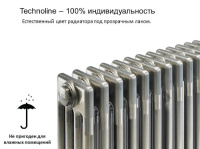Радиатор трубчатый Zehnder Charleston Retrofit 3057, 10 сек.1/2 ниж.подк. RAL0325 TL (кроншт.в компл)