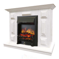 Каминокомплект Хорошие Камины Юпитер с очагом Royal Flame Fobos FX Black белое дерево