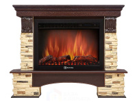 Портал Firelight Pietra 30U (угловой) камень сланец натуральный, шпон темный дуб