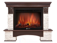 Портал Firelight Pietra 30S камень белый, шпон темный дуб