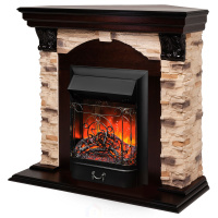 Электрокамин RealFlame Dublin угловой Corner Rock AO с очагом Majestic Lux Black