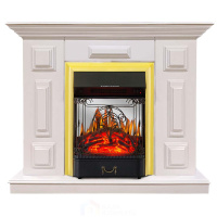 Каминокомплект Хорошие Камины Юпитер с очагом Royal Flame Majestic FX M Brass белый