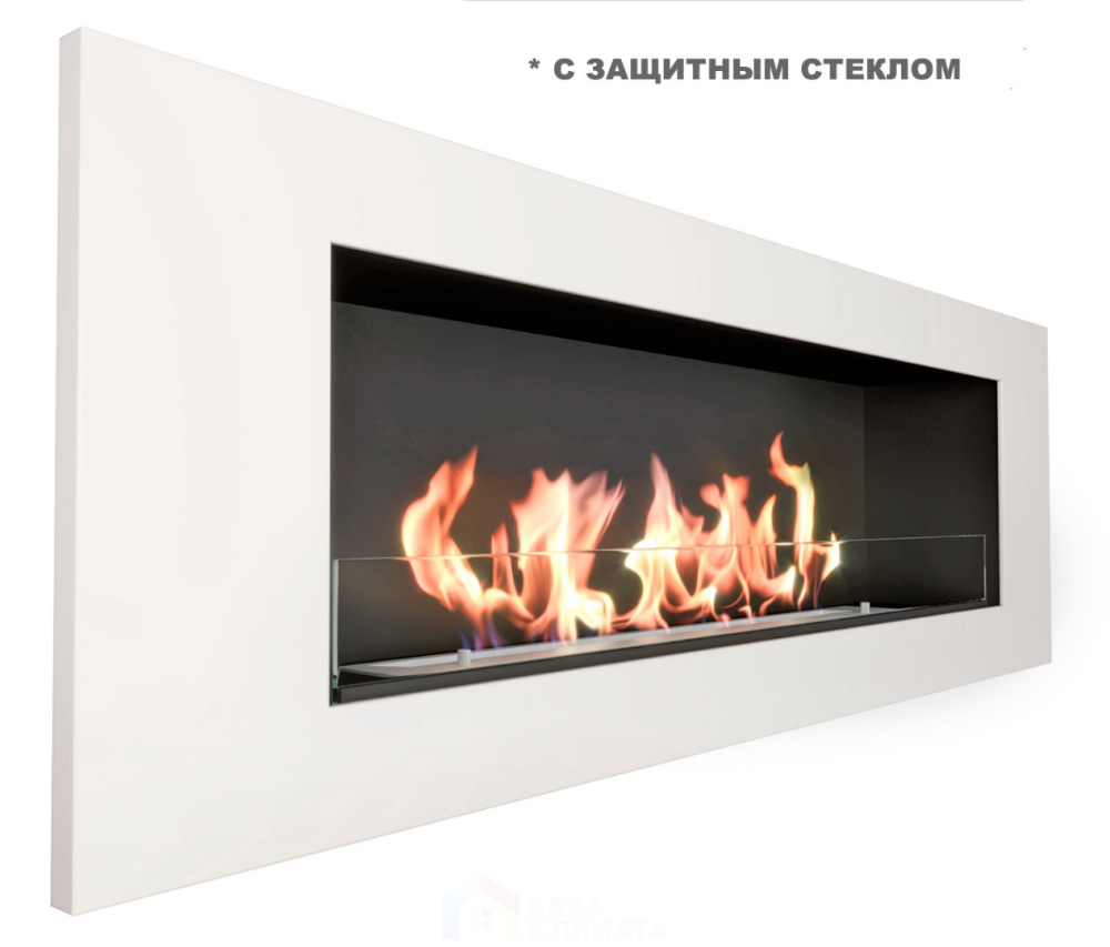 Биокамин с белой рамкой Zefire Elliot 1200